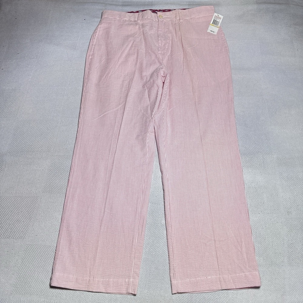 NEW Vineyard Vines Seersucker Club Pants Mens 34x28**‎ Sailors Red Striped NWT